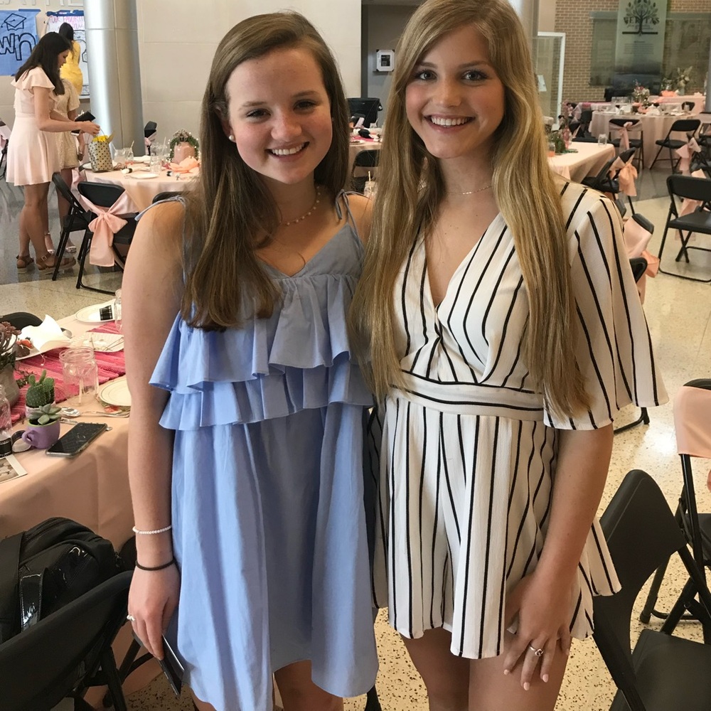 Zara Light Blue Ruffle Mini Dress